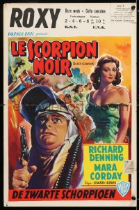 6p175 BLACK SCORPION Belgian 1957 Richard Denning & Mara Corday hunt a wacky monster!