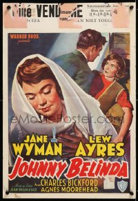 6p184 JOHNNY BELINDA Belgian 1948 different artwork of Jane Wyman & Lew Ayres!
