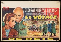 6p185 JOURNEY Belgian 1958 different close-up artwork of Yul Brynner with sexy Deborah Kerr!