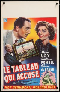 6p202 THIN MAN GOES HOME Belgian 1948 art of William Powell & Myrna Loy close up and spanking!