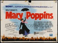 6p261 MARY POPPINS British quad R1973 Julie Andrews & Dick Van Dyke in Walt Disney's musical classic!