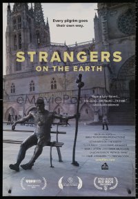 6p042 STRANGERS ON THE EARTH Canadian 1sh 2016 Camino de Santiago, cool image of statue!