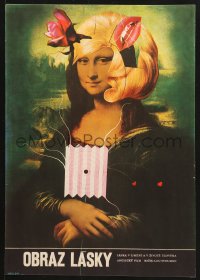 6p220 IMAGE OF LOVE Czech 11x16 1966 Louis Clyde Stoumen, wild Vyletal art of Mona Lisa!
