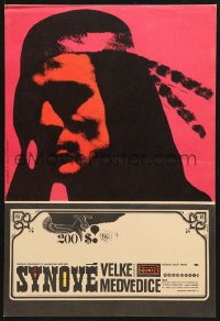 6p236 SONS OF GREAT BEAR Czech 11x17 1966 Gojko Mitic, Kaplan art of Native American Indian!