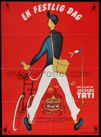 6p016 JOUR DE FETE Danish R1960s Jour de fete, great art of Jacques Tati by Rene Peron!