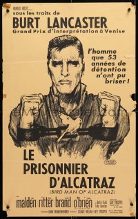 6p893 BIRDMAN OF ALCATRAZ French 19x30 1962 Burt Lancaster in John Frankenheimer's prison classic!
