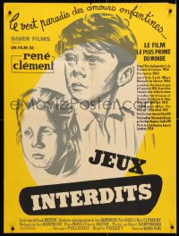 6p787 FORBIDDEN GAMES French 23x30 R1950s Rene Clement's Jeux Interdits, different art!