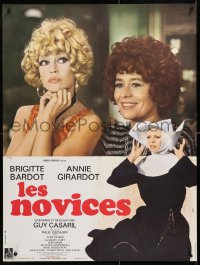 6p832 NOVICES French 23x30 1975 great image of sexy Brigitte Bardot & Annie Girardot!