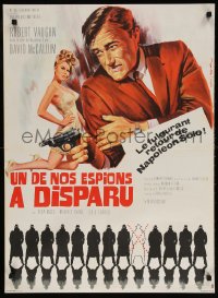 6p838 ONE OF OUR SPIES IS MISSING French 23x31 1968 Vaughn, McCallum, The Man from UNCLE, Rau art!