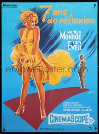 6p859 SEVEN YEAR ITCH French 23x31 R1980s best art of Marilyn Monroe's skirt blowing by Grinsson!