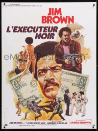 6p864 SLAUGHTER'S BIG RIPOFF French 24x32 1973 mob put the finger on BAD Jim Brown, Akimoto art!
