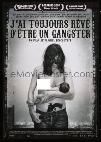 6p931 I ALWAYS WANTED TO BE A GANGSTER French 17x23 2007 close up of breastfeeding woman with gun!