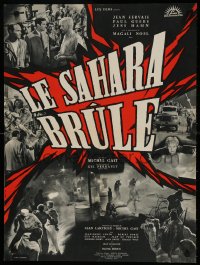 6p968 SAHARA ON FIRE French 20x27 1961 Michel Gast, Jean Servais, cool images of cast!