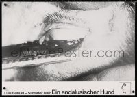 6p058 UN CHIEN ANDALOU German 16x23 R1980 Bunuel & Dali's most disturbing An Andalusian Dog!