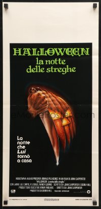 6p675 HALLOWEEN Italian locandina 1979 John Carpenter classic, Bob Gleason jack-o-lantern art!