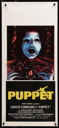 6p736 TOURIST TRAP Italian locandina 1980 Charles Band, wacky horror image of masked woman with camera!