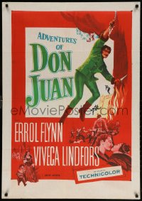 6p012 ADVENTURES OF DON JUAN Middle Eastern poster 1949 Errol Flynn made history, Viveca Lindfors!