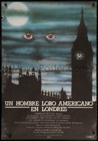 6p125 AMERICAN WEREWOLF IN LONDON Spanish 1981 John Landis, David Naughton, Griffin Dunne, ZEN art!