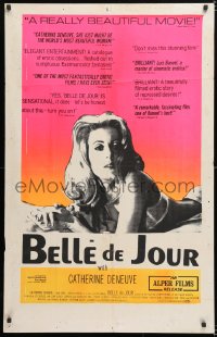 6p009 BELLE DE JOUR Trinidadian 1967 Luis Bunuel, close up of sexy Catherine Deneuve!