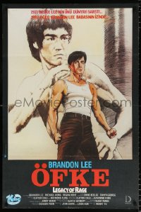 6p014 LEGACY OF RAGE Turkish 1987 different art of Bruce Lee's son Brandon in his first role!