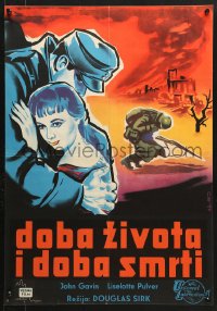 6p456 TIME TO LOVE & A TIME TO DIE Yugoslavian 18x26 1958 a great love story of WWII by Erich Maria Remarque!