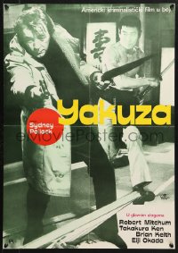6p467 YAKUZA Yugoslavian 19x27 1975 different image of Robert Mitchum & Takakura Ken!