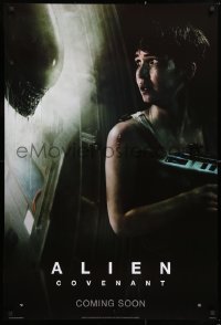 6r509 ALIEN COVENANT style E int'l teaser DS 1sh 2017 Ridley Scott, Waterston and the creature!