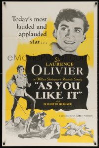6r522 AS YOU LIKE IT 1sh R1949 Sir Laurence Olivier in William Shakespeare's romantic comedy!