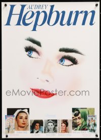 6r157 AUDREY HEPBURN 17x24 video poster 1985 different art and images of the gorgeous star!