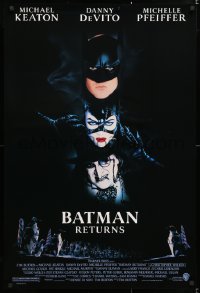 6r540 BATMAN RETURNS 1sh 1992 Michael Keaton, Danny DeVito, Michelle Pfeiffer, Tim Burton!
