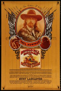 6r563 BUFFALO BILL & THE INDIANS advance 1sh 1976 art of Paul Newman as William F. Cody by McMacken!