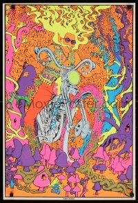 6r214 ACID RIDER 20x30 commercial poster 1970s far out psychedelic art of biker on motorcycle!