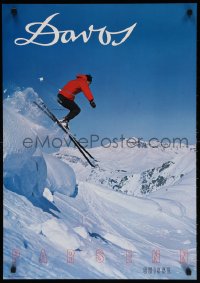 6r238 DAVOS PARSENN 21x30 commercial poster 1970s great image of skier jumping and mountains!