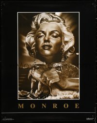 6r251 MARILYN MONROE 22x28 commercial poster 1986 artwork of the sexy legend over tiger!