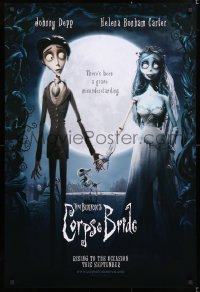 6r585 CORPSE BRIDE teaser DS 1sh 2005 Tim Burton stop-motion animated horror musical!