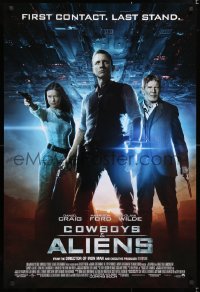 6r587 COWBOYS & ALIENS advance DS 1sh 2011 great image of Daniel Craig, Harrison Ford, Olivia Wilde!