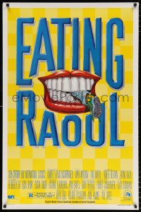 6r628 EATING RAOUL style B 1sh 1982 classic Paul Bartel black comedy, great foot-in-mouth art!