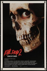 6r633 EVIL DEAD 2 1sh 1987 Sam Raimi, Bruce Campbell is Ash, Dead By Dawn, creepy skull!