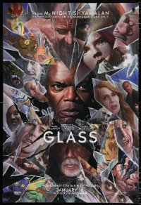 6r667 GLASS teaser DS 1sh 2019 M. Night Shyamalan, Alex Ross art of Jackson, McAvoy & Willis!