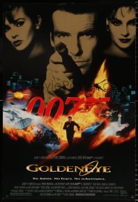 6r674 GOLDENEYE DS 1sh 1995 cast image of Pierce Brosnan as Bond, Isabella Scorupco, Famke Janssen!