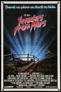 6r716 INVADERS FROM MARS 1sh 1986 Hooper, Rider art, there's no place on Earth to hide, PG-rated!
