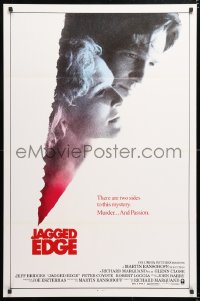6r724 JAGGED EDGE int'l 1sh 1985 great close up image of Glenn Close & Jeff Bridges!