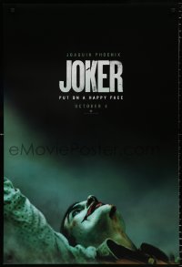 6r726 JOKER teaser DS 1sh 2019 Joaquin Phoenix as the DC Comics villain, put on a happy face!