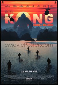 6r739 KONG: SKULL ISLAND advance DS 1sh 2017 Samuel Jackson, Hiddleston, the huge ape and soldiers!