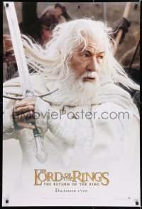 6r763 LORD OF THE RINGS: THE RETURN OF THE KING teaser DS 1sh 2003 Ian McKellan as Gandalf!