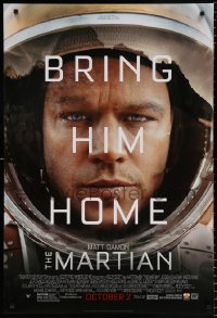 6r779 MARTIAN style B advance DS 1sh 2015 huge close-up of astronaut Matt Damon, bring him home!