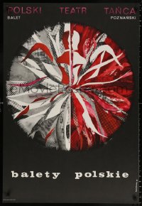 6r279 BALETY POLSKIE stage play Polish 27x39 1975 colorful artwork by Pankiewicz!
