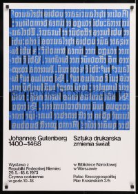 6r188 JOHANNES GUTENBERG 1400-1468 exhibition Polish 24x33 1973 art exhibition for the printer!