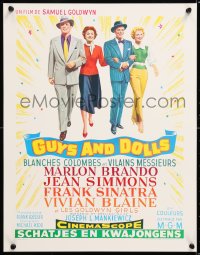 6r152 GUYS & DOLLS 15x20 REPRO poster 1990s Marlon Brando, Jean Simmons, Sinatra & Blaine!