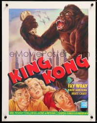6r154 KING KONG 16x20 REPRO poster 1990s Fay Wray, Robert Armstrong & the giant ape!